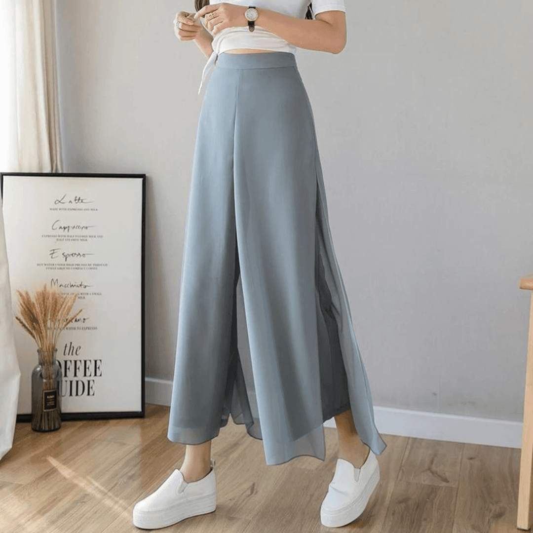 Calça Pantalona de Chiffon Libre