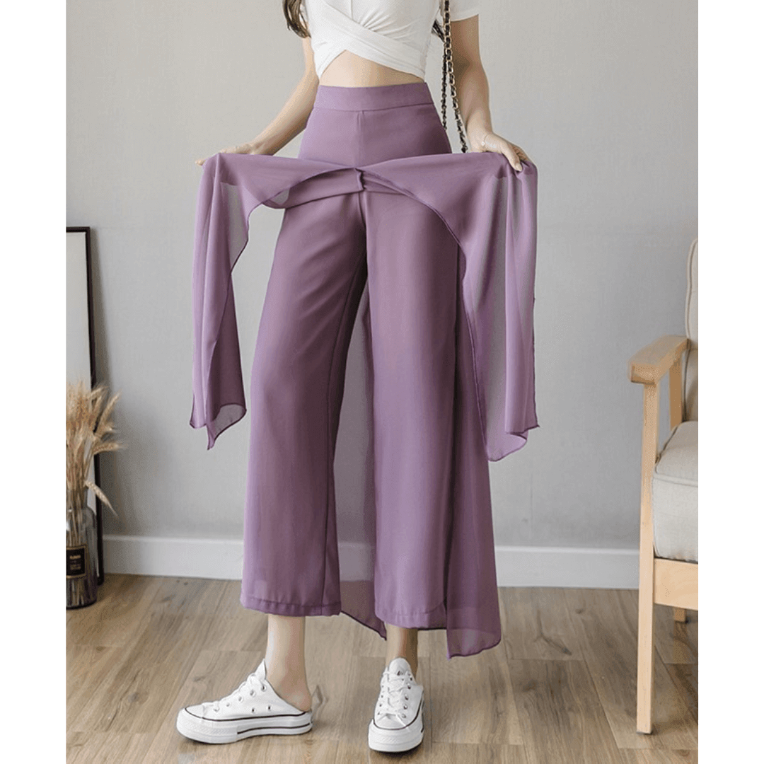 Calça Pantalona de Chiffon Libre