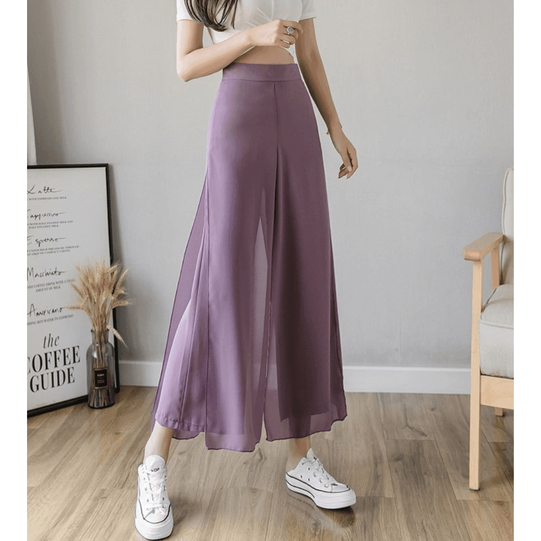 Calça Pantalona de Chiffon Libre