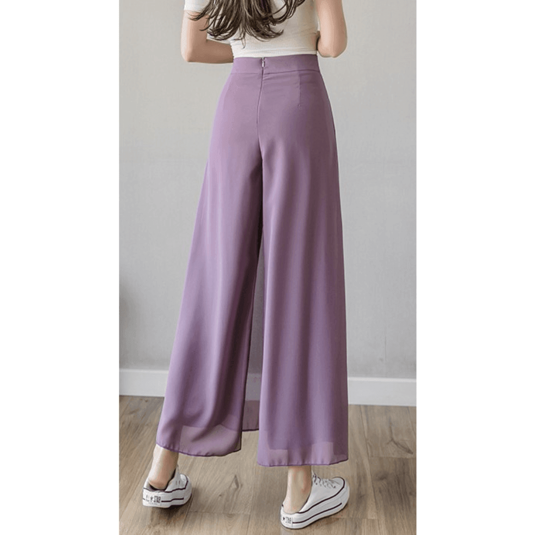 Calça Pantalona de Chiffon Libre