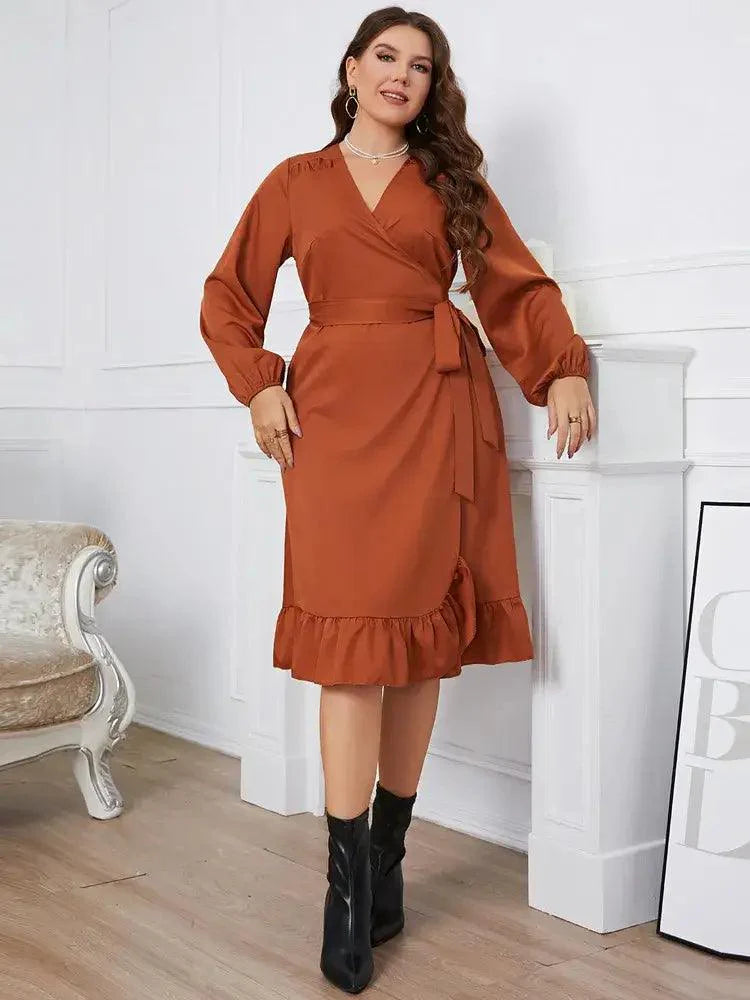 Vestido Mídi Transpassado Azalea - Plus Size