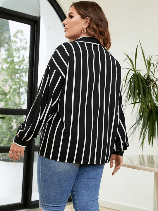 Camisa Casual Rayures - Plus Size