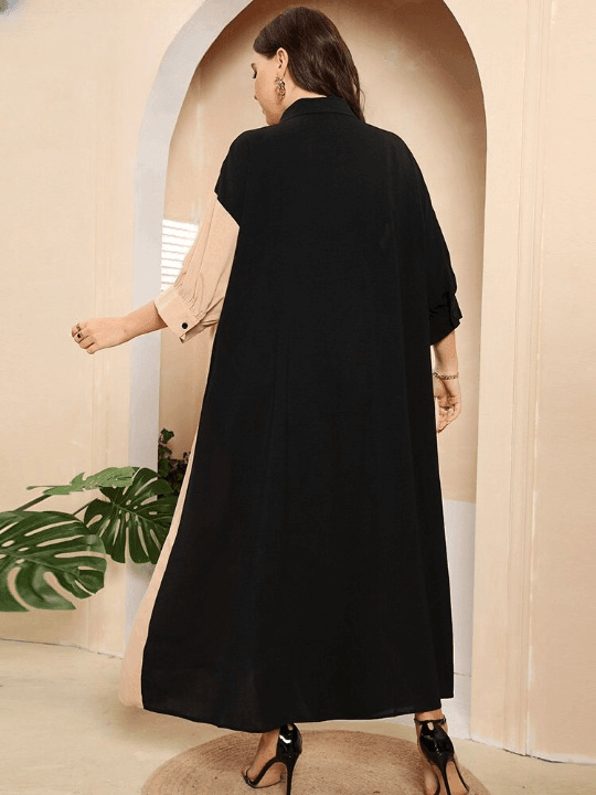 Vestido Oversized com Abotoamento Solaire - Plus Size