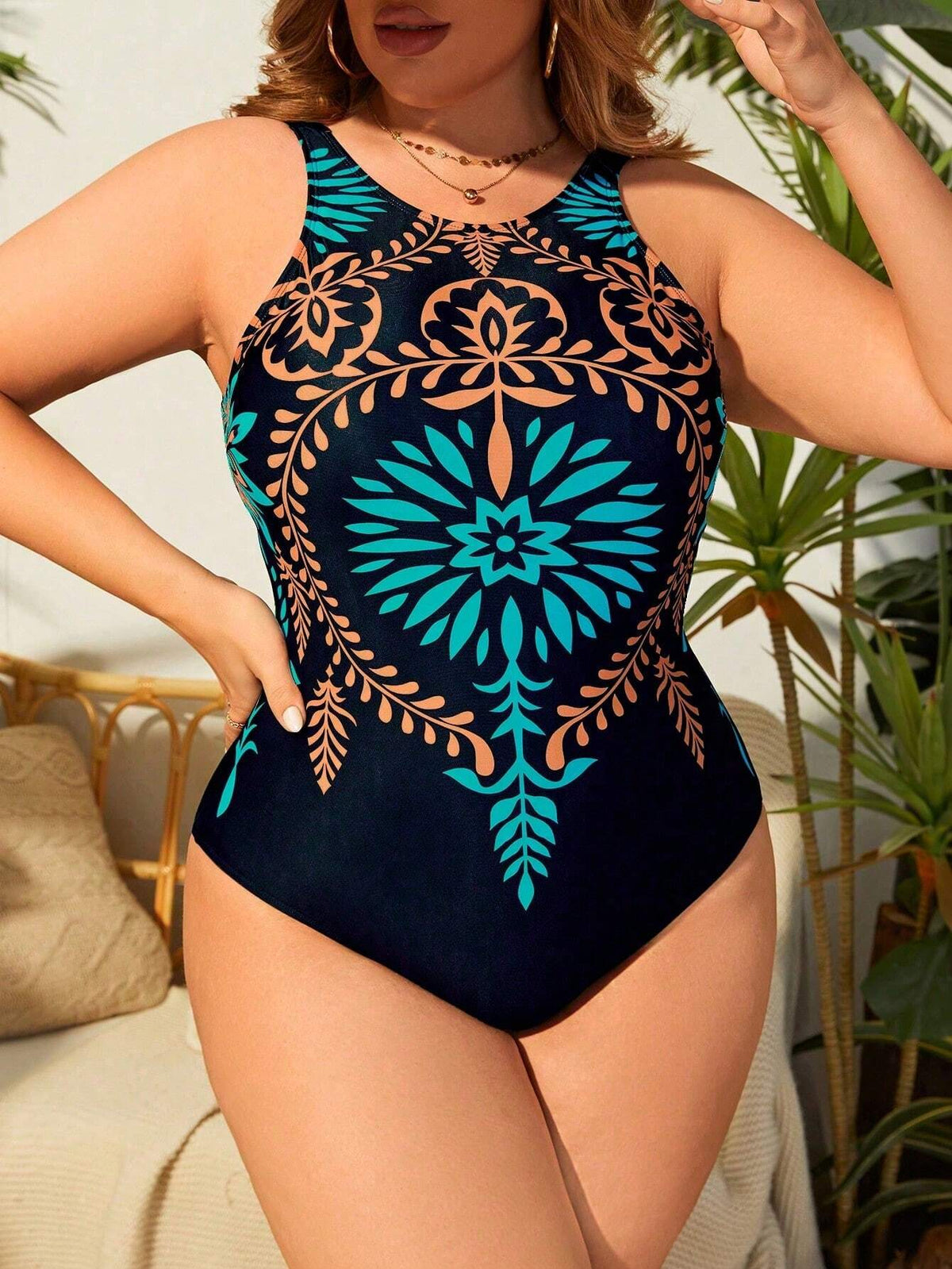 Maiô Elegante Paisley - Plus Size